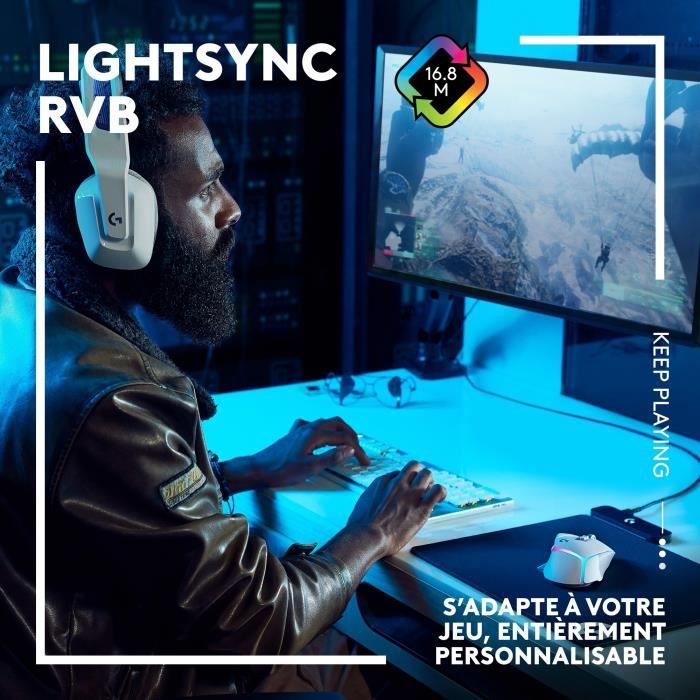 Logitech - G502 X PLUS LIGHTSPEED Souris Gaming RVB Sans Fil - Boutons hybrides LIGHTFORCE, Capteur gaming HERO 25K - Noir