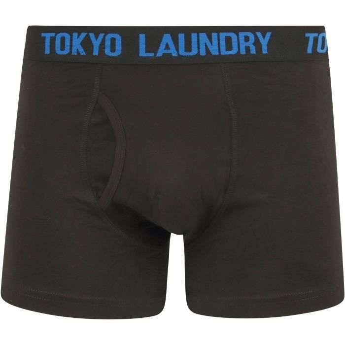 TOKYO LAUNDRY Lot de 2 Boxers Noir/Rouge + Noir/Bleu Homme