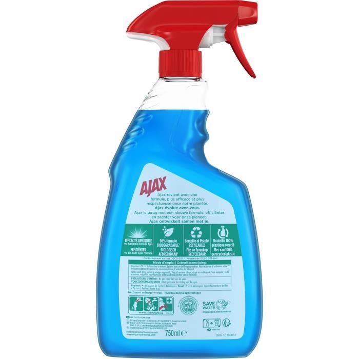 AJAX Produit Nettoyant Vitres Triple Action Spray - 750 ml
