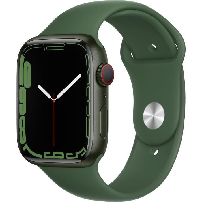Apple Watch Series 7 GPS + Cellular - 45mm - Boîtier Green Aluminium - Bracelet Clover Sport