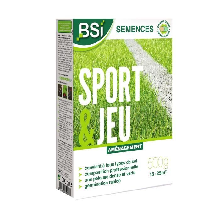 Semi di erba - BSI - Sport e gioco - Con rivestimento protettivo - Alta qualità - fino a 25 m² - 500 g