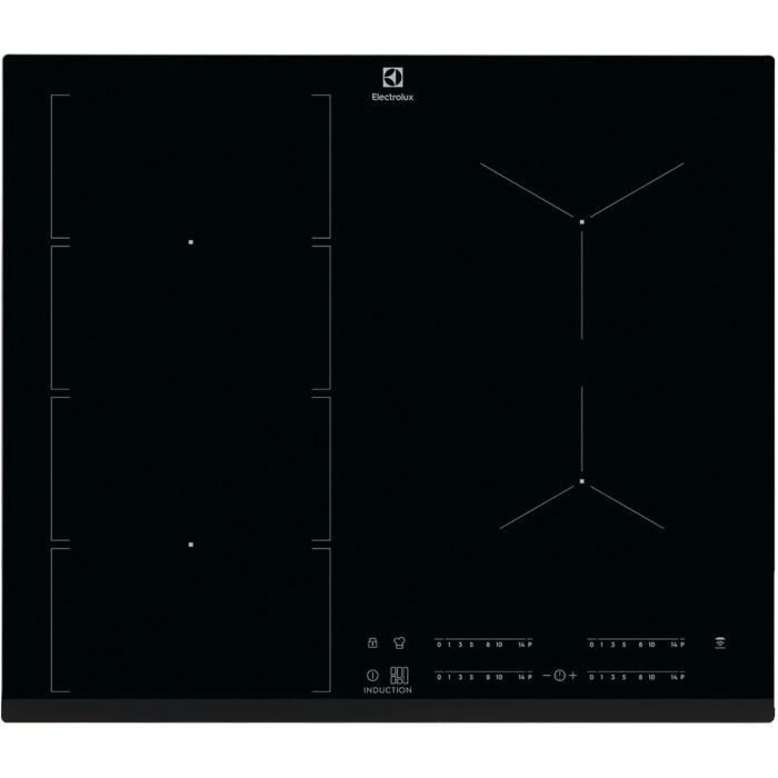 ELECTROLUX EIV654 FLEX - Piano cottura a induzione - 4 fuochi - 4 booster - 7350W - L60 x P52 x H44cm - Rivestimento in vetro - Nero