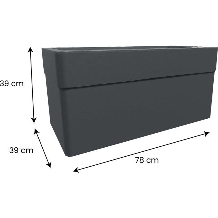 Image secondaire de Jardinière Carel 80 cm avec roulettes - Taupe - Idéale pour intérieur et extérieur