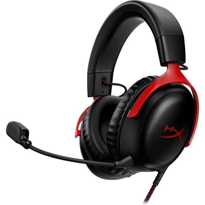 Cuffie da gioco cablate - HyperX Cloud III - per PC e console - Nero/Rosso