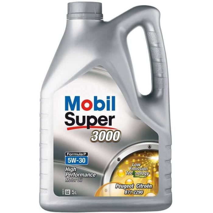 Scatola metallica MOBIL Super 3000 Formula-P 5W-30 5L Olio motore ad alte prestazioni
