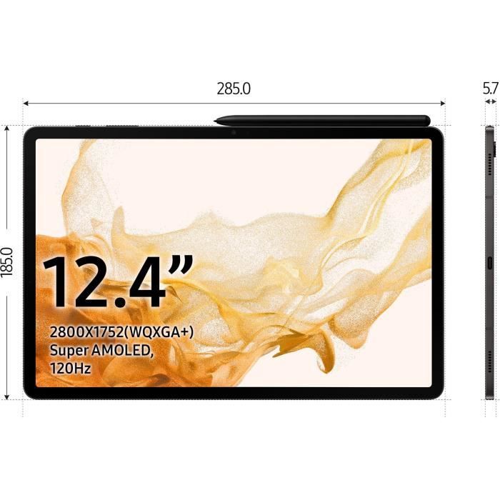 SAMSUNG - Galaxy Tab S8+ - 12.4 - RAM 8Go - 128Go - Anthracite - S Pen inclus