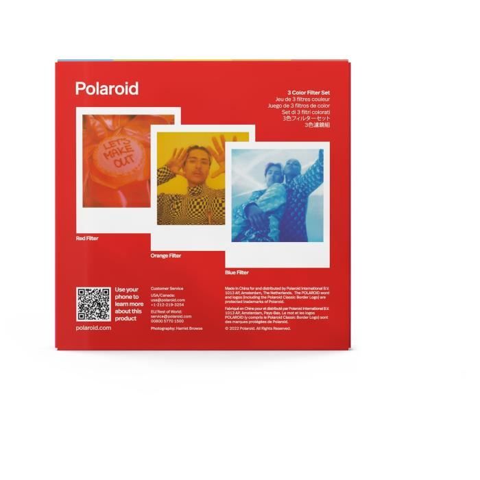 POLAROID - Set de 3 filtres colorés pour appareil photo instantané Go - Rouge, bleu, jaune