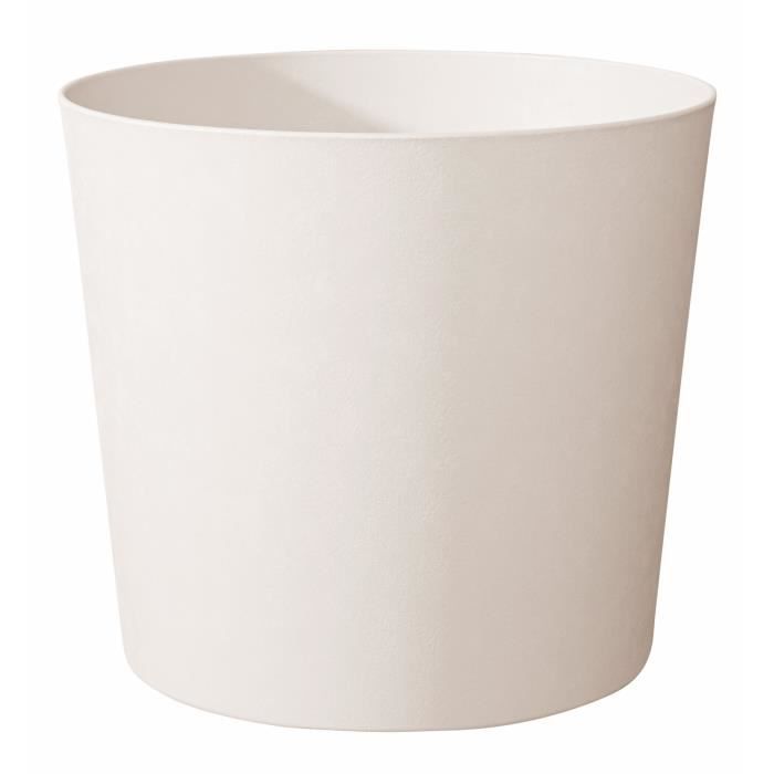 Pot de fleurs conique ELEMENT - Pour intérieur et extérieur - Finition Texturée- Coloris Blanc - Ø60 x H.50 cm - 100L - PoeTIC