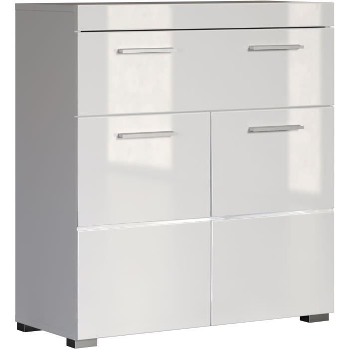 Mueble bajo de ba�o Amanda - Blanco - 2 puertas + 1 caj�n - L73 x P31 x H79 cm - TRENDTEAM