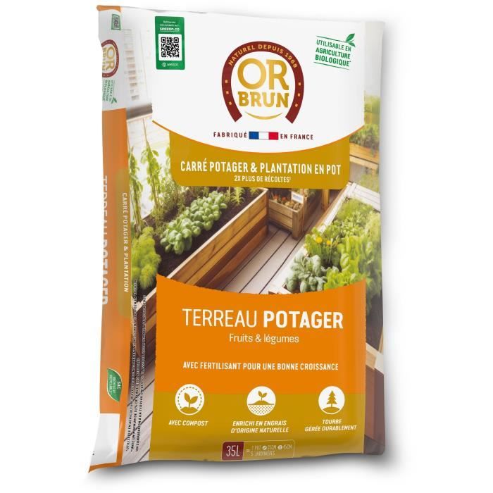Terriccio e orto - OR MARRONE - OBRTCAPOT35N - 35 L