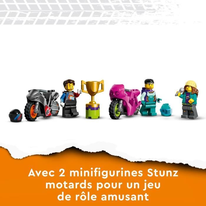 LEGO City Stuntz 60361 Le Défi Ultime des Motards Cascadeurs, Jouet Motos pour 1 ou 2 Joueurs
