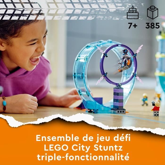 LEGO City Stuntz 60361 Le Défi Ultime des Motards Cascadeurs, Jouet Motos pour 1 ou 2 Joueurs