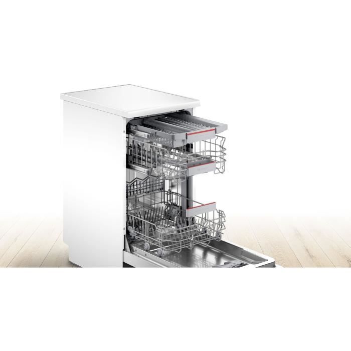 Lave-vaisselle pose libre BOSCH SPS4HMW61E SER4 - 10 couverts - Induction -  L45cm - Home Connect - 44 dB - Blanc