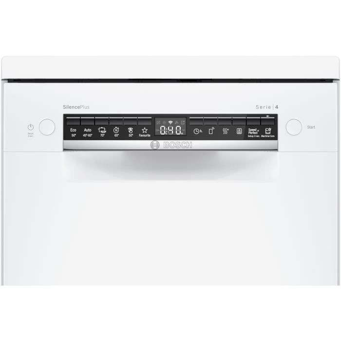 Lave-vaisselle pose libre BOSCH SPS4HMW61E SER4 - 10 couverts - Induction -  L45cm - Home Connect - 44 dB - Blanc