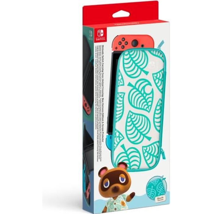 Pochette de transport Edition Animal Crossing : New Horizons et protection d'écran Nintendo Switch
