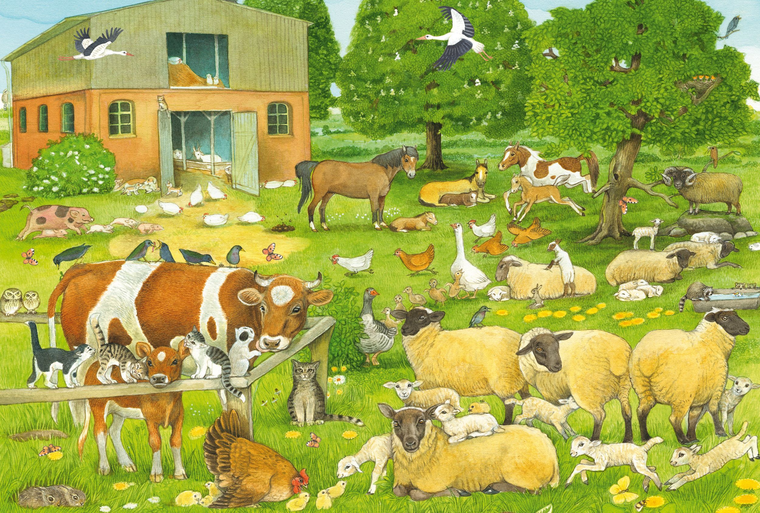 Image secondaire de Puzzle Familles d'Animaux à la Ferme - 100 Pièces pour Enfants