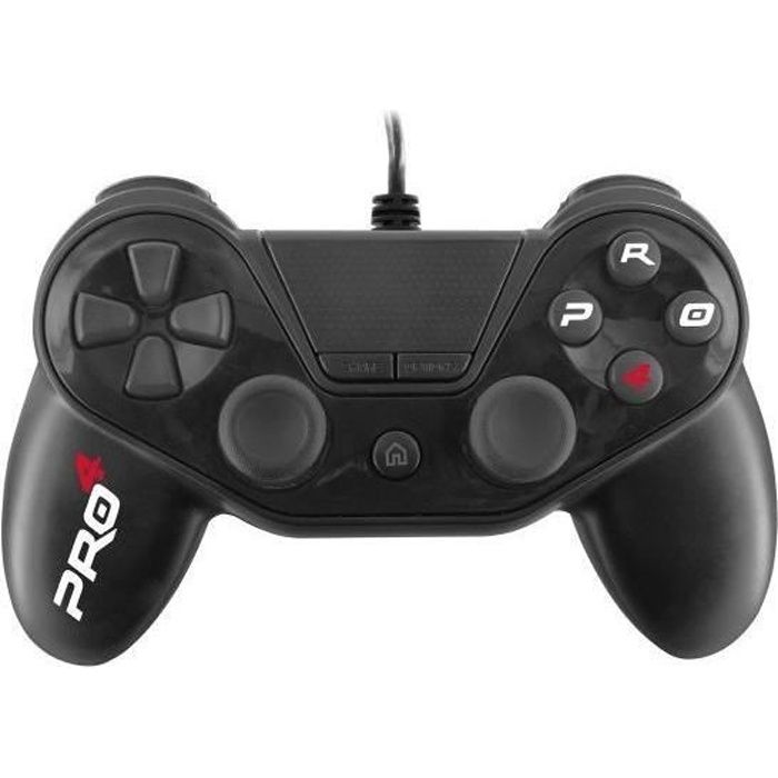 Manette pour PS4 et PS3 Pro4 black wired controller - Manette pour Playstation 4 et Playstation 3 Pro 4 Noire