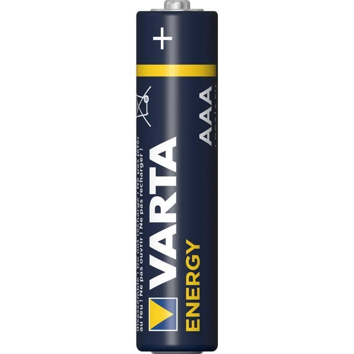 VARTA Pack de 10 piles alcalines Energy AAA (LR03) 1,5V
