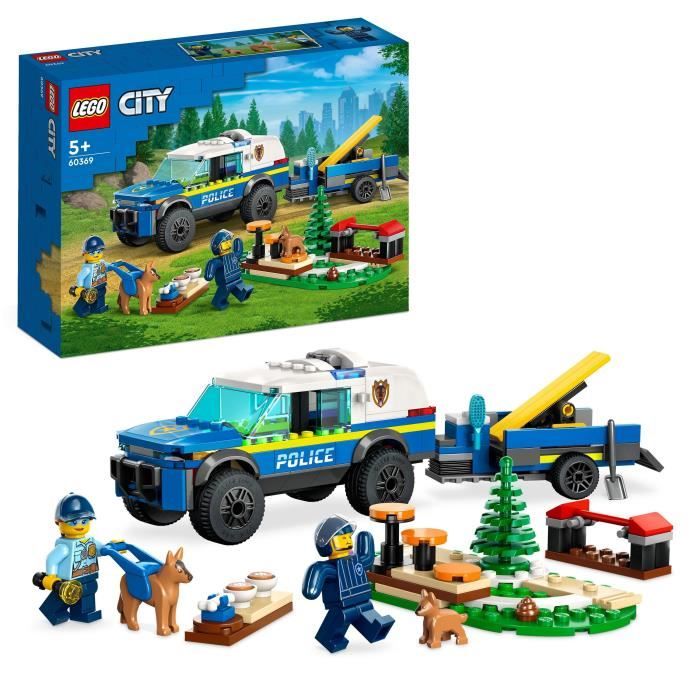LEGO CITY POLICY 60369 Doma del perro de polic�a, juguete para autom�vil con remolque