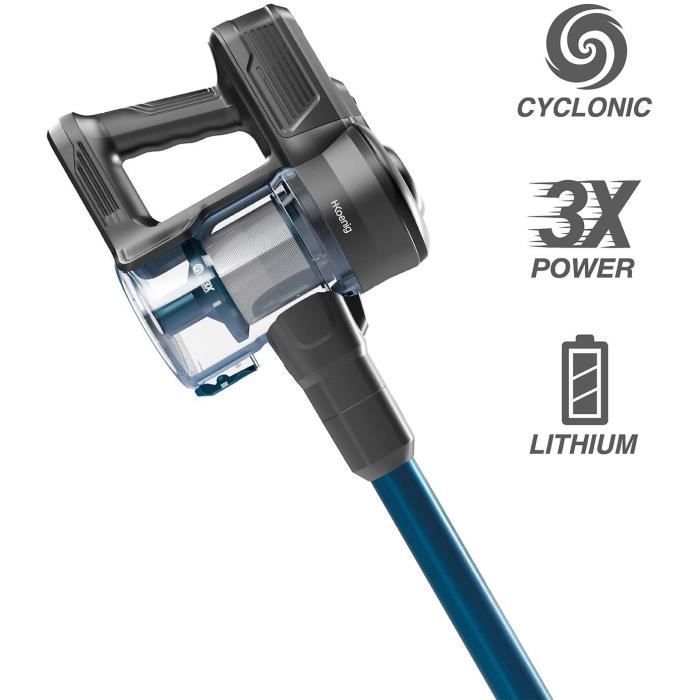 Image secondaire de Aspirateur balai sans fil 2 en 1 - H.KoeNIG - UP610 - PowerClean - 150 W - 0,8 L - Bleu