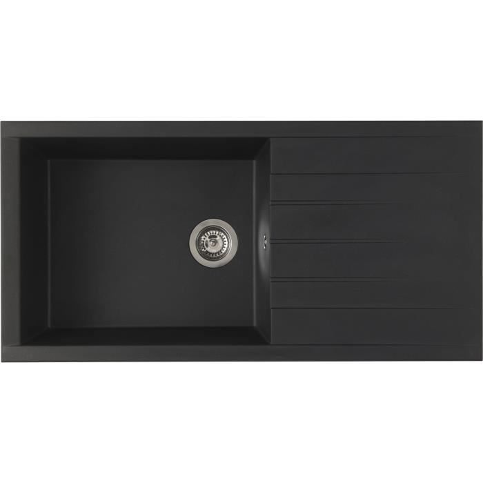 STRADOUR Lavello da incasso CUBE, in SMC BLACK STRAW - 06, 1 vassoio, dim. 100 * 50 cm, svuotamento manuale