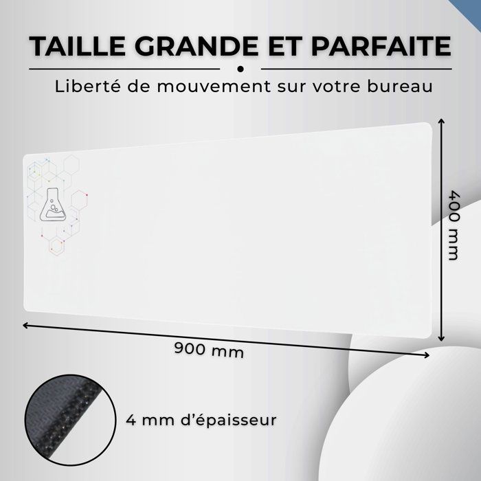 Image secondaire de Tapis de Souris XXL Anti-Dérapant - THE G-LAB - Design Épuré Blanc