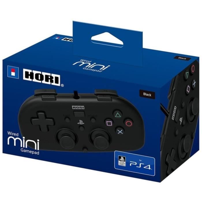Hori Mini Manette Filaire Noire Pour PS4 - Licence Officielle Sony