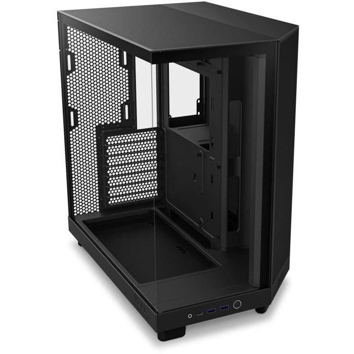 Caja semitorre - NZXT - H6 Flow - Doble cámara - Negra - 5 ventiladores incluidos