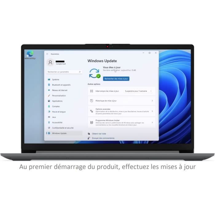 Image secondaire de PC Portable LENOVO IdeaPad 1 15IGL7 | Windows 11 - 15,6 FHD - Celeron N4500 - RAM 8 Go - Stockage 256 Go - AZERTY