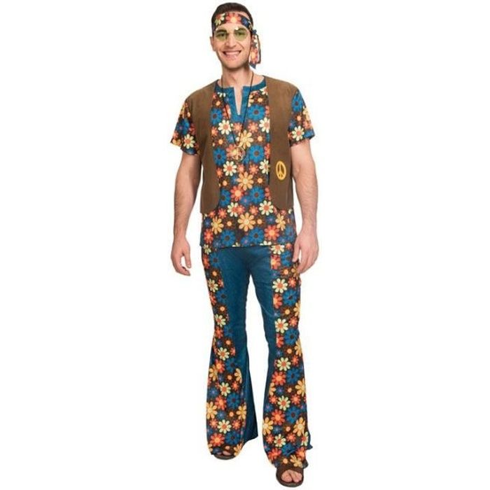 Costume adultes 60's homme Groovy Hippy taille Standard