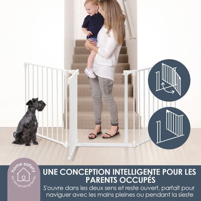 Barrera de seguridad infantil Discovery 3 74,5 cm a 1,95 cm Color blanco