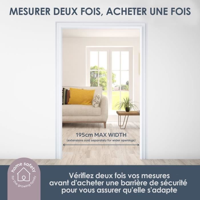 Barrera de seguridad infantil Discovery 3 74,5 cm a 1,95 cm Color blanco