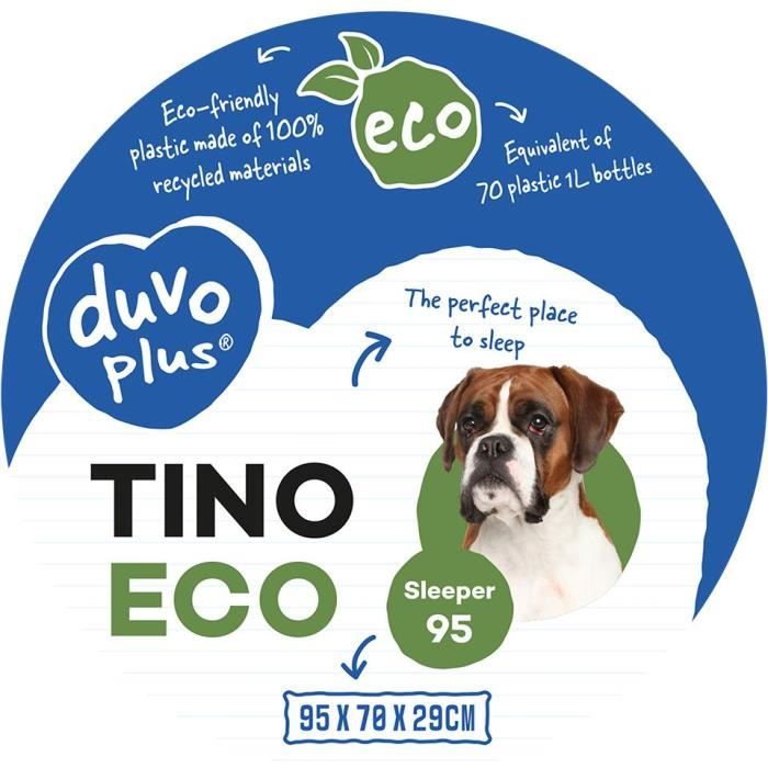 EUROPET BERNINA Panier ergonomique Sleeper Tino 90 ECO Duvo+ en plastique - Bleu - Pour chien
