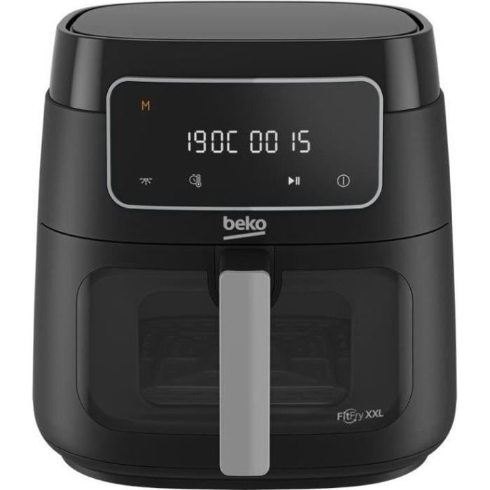 Friggitrice ad aria calda multifunzione - BEKO - FRL3374B - 1900 W - 7,6 L per 2 kg di patatine - Touch screen LCD - Nera