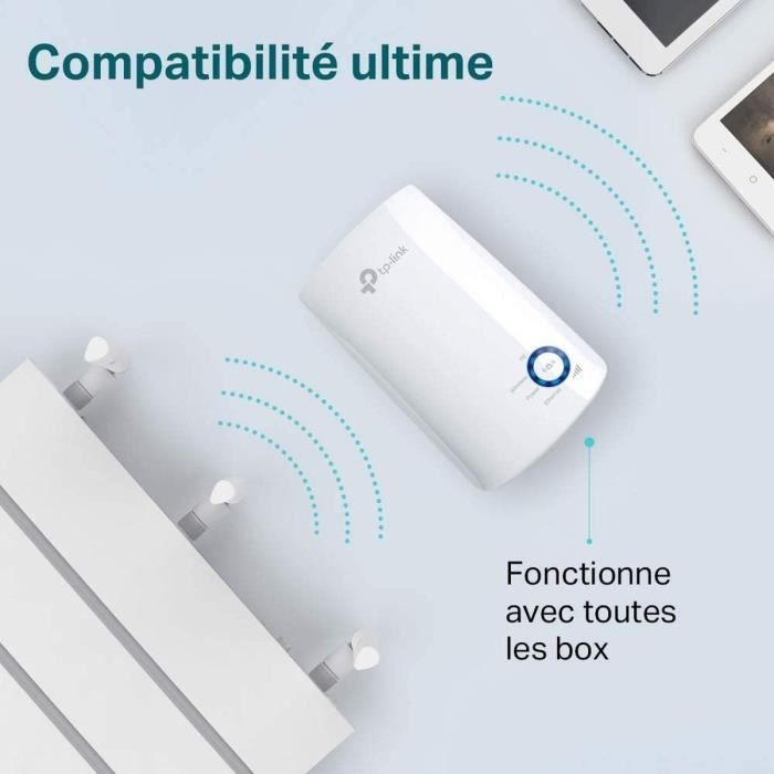 Répéteur WiFi - TP-LINK - Amplificateur WiFi N300 - WiFi Extender, WiFi Booster - 1 Port Ethernet - TL-WA850RE