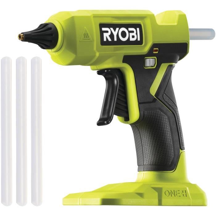 RYOBI - 18V ONE+ glue gun - heats up in 3 min - heat indicator - stick diam. 12 mm - With 3 glue sticks - RGLU18-0