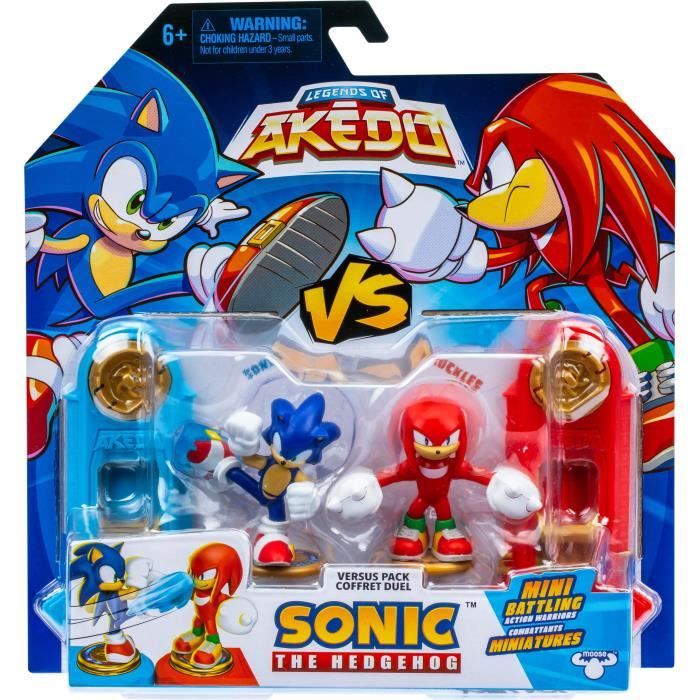 Sonic vs Knuckles Figure Duo - MOOSE TOYS - AKEDO - Quick Battle Pack, 2 personaggi e controller inclusi