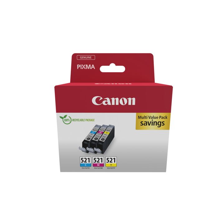 Ink Cartridge Multi-Pack Canon CLI-521 Cyan Magenta Yellow