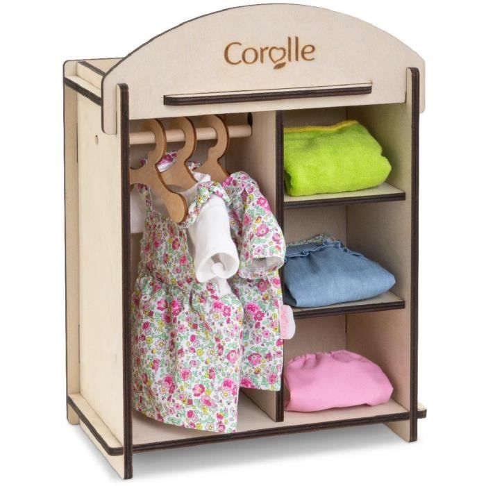 COROLLE - Armoire en bois - accessoire - pour poupon et poupée 30 et 36 cm - des 3 ans