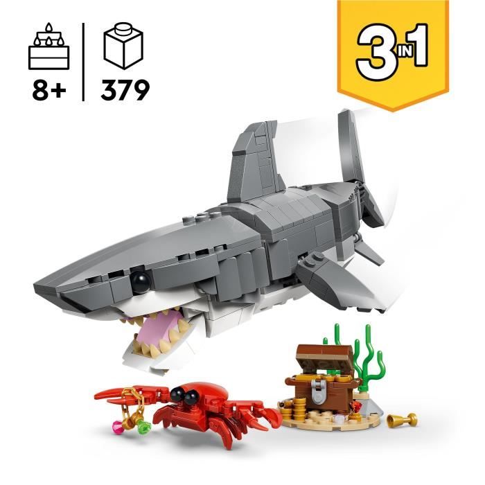 Image secondaire de LEGO Creator 3-en-1 : Requin et Coffre au Trésor - Jouet Créatif