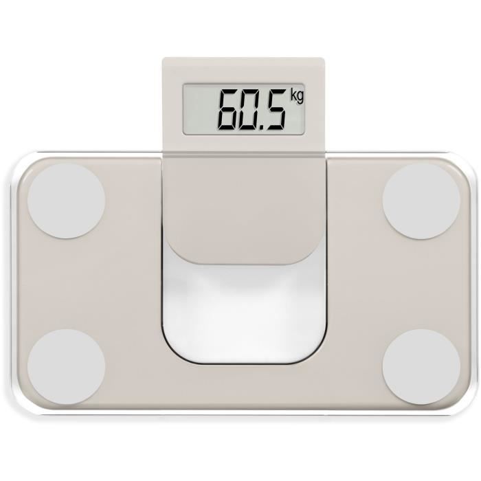 Image secondaire de Mini pese-personne électronique - LIVOO - DOM532C - Max 180 kg - LCD - Verre trempé - Marche arret automatique - Creme