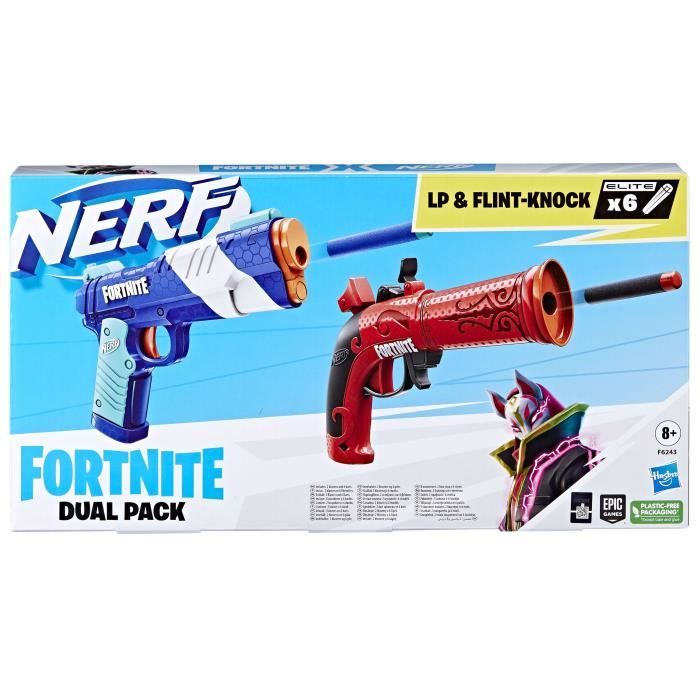 Nerf Fortnite Dual Pack, inclut 2 blasters Nerf, 6 fléchettes en mousse Nerf Elite