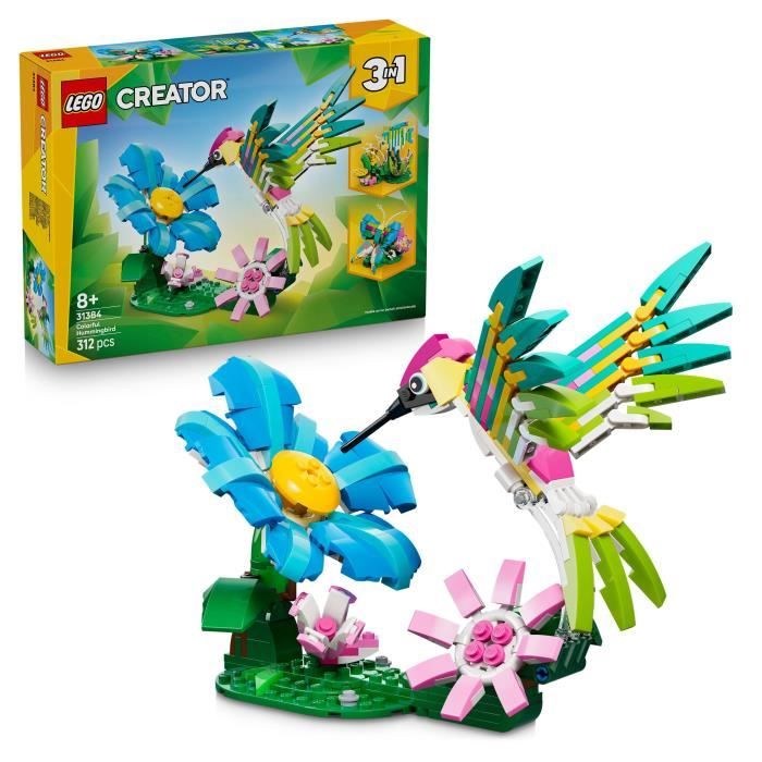 LEGO Creator 3-en-1 : Colibri Coloré et Animaux Sauvages
