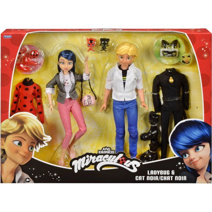 Pack de Figurines Marinette et Adrien - Miraculous avec Tenues et Accessoires
