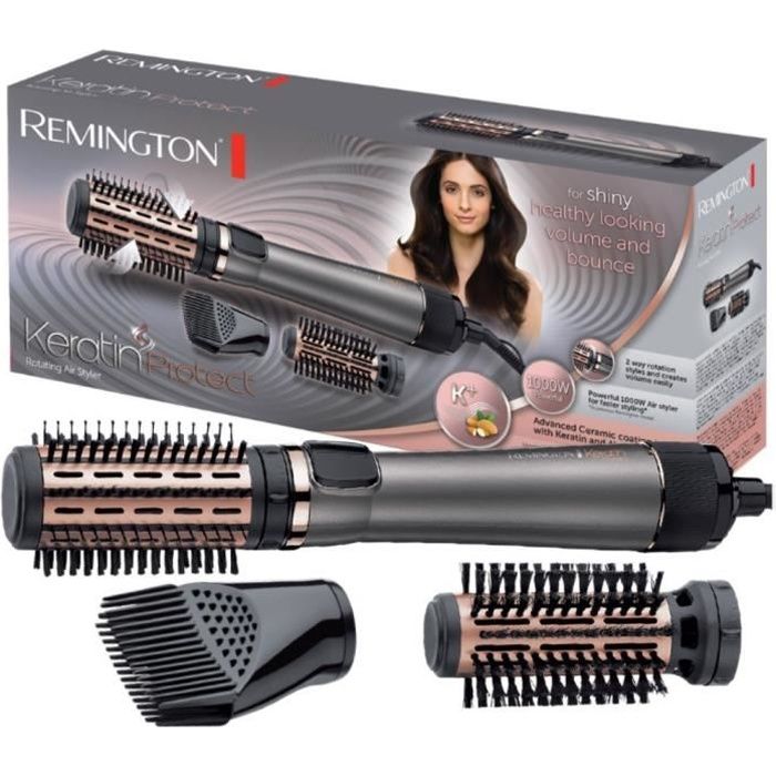 Remington AS8810 Brosse Cheveux Rotative Soufflante Chauffante Volume Keratin Protect, Soin K?ratine Huile d'Amande
