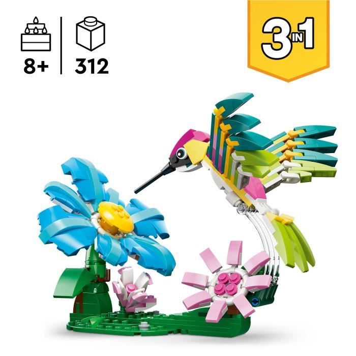 Image secondaire de LEGO Creator 3-en-1 : Colibri Coloré et Animaux Sauvages