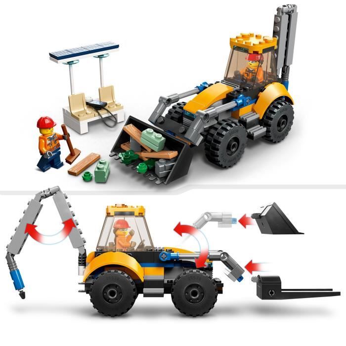 LEGO City 60385 La Pelleteuse de Chantier, Jouet Engin de Chantier, Garçons et Filles 5 Ans