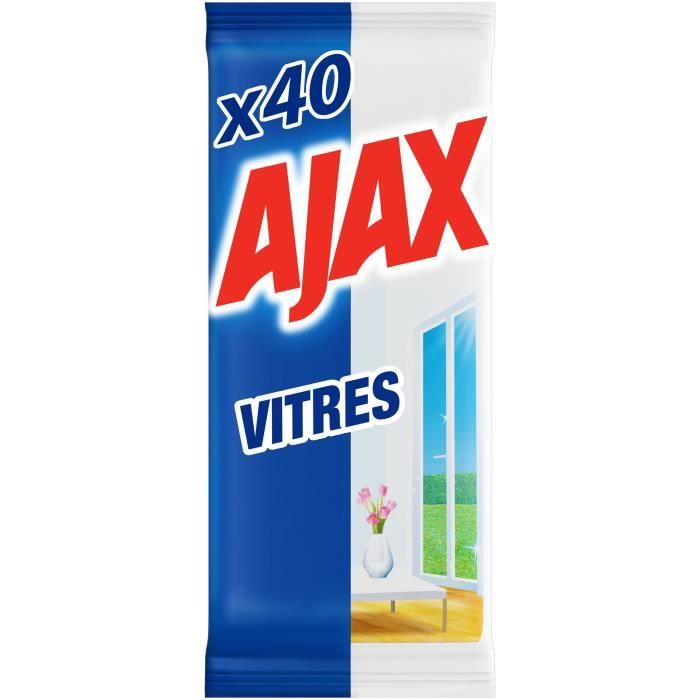 AJAX Lingettes vitres x40