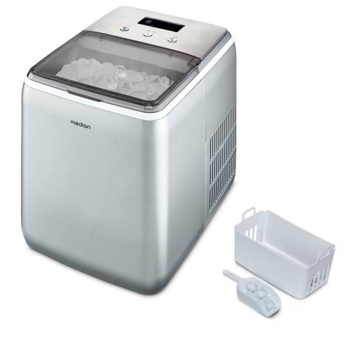 MEDION Macchina per cubetti di ghiaccio (cubetti di ghiaccio piccoli e grandi, serbatoio dell'acqua da 2,6 litri, breve tempo di produzione circa 10