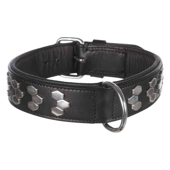 Collare attivo TRIXIE - Design stilizzato - Pelle - Taglia L - 45–55 cm - Nero